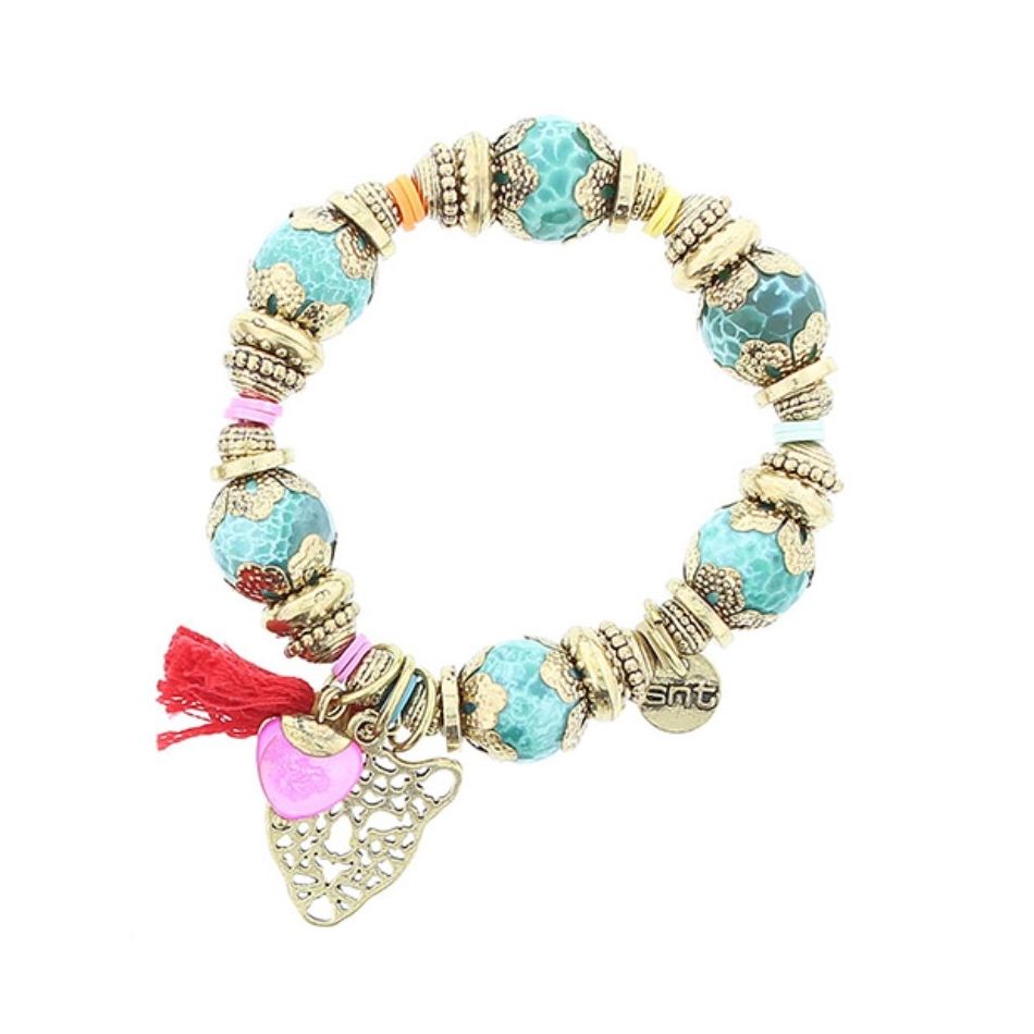 METAL STONE BEADS BRACELET