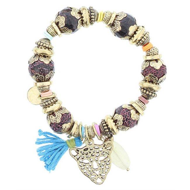 METAL STONE BEADS BRACELET