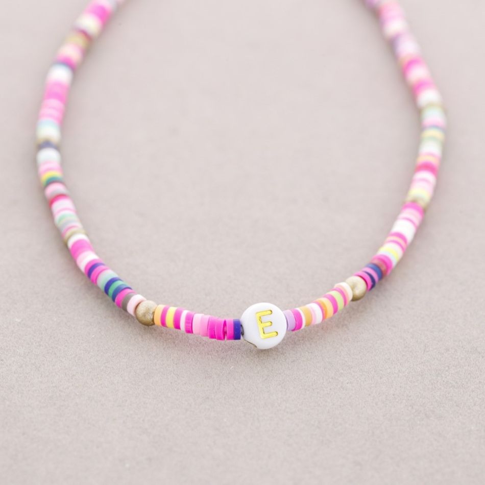 INITIAL FIMO ELASTIC SHORT NECKLACE
