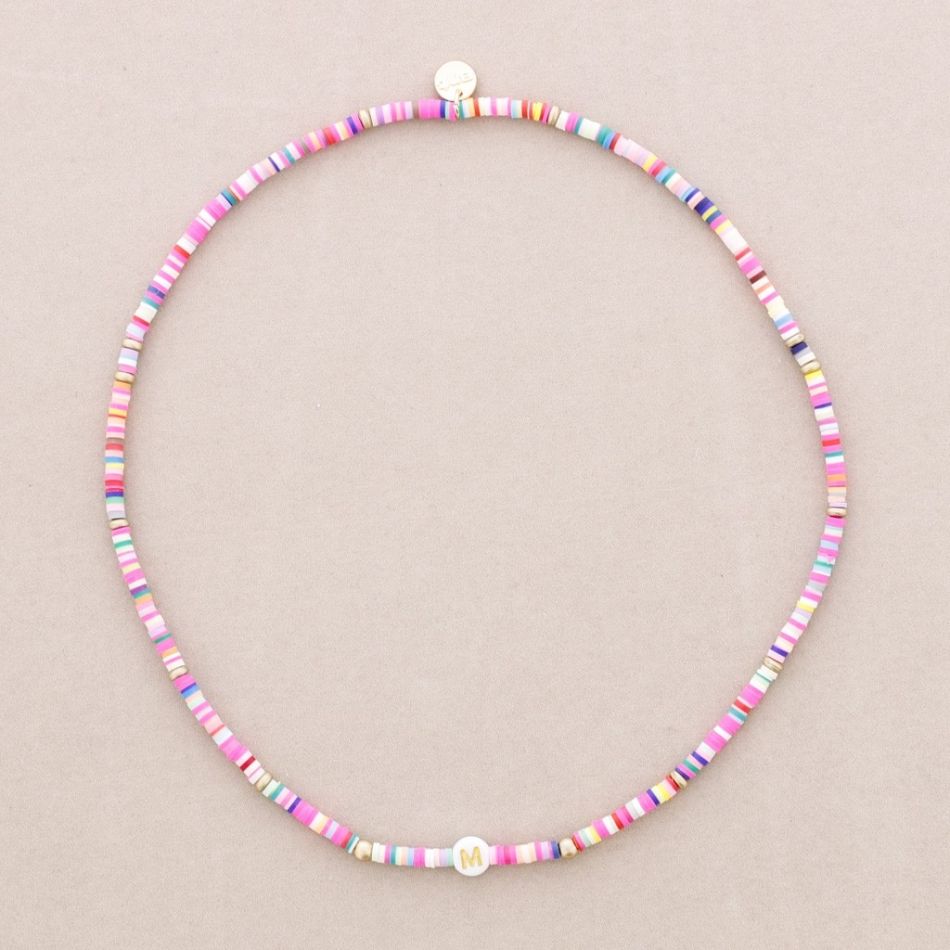 INITIAL FIMO ELASTIC SHORT NECKLACE