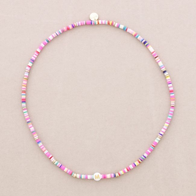 INITIAL FIMO ELASTIC SHORT NECKLACE