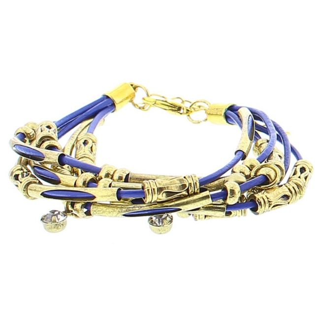 LEATHER BRACELET WITH METAL BEADS