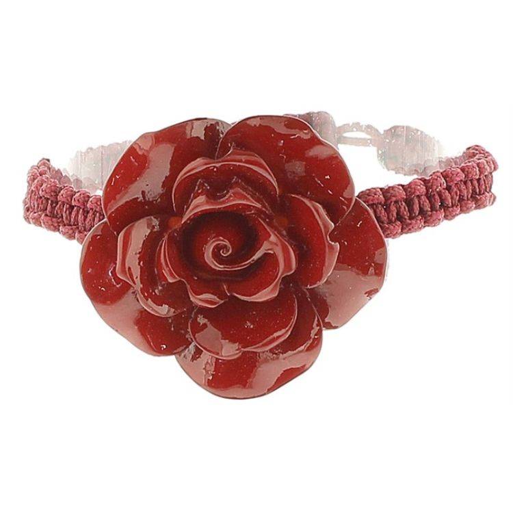 PULSERA MACRAMÉ FLOR RESINA