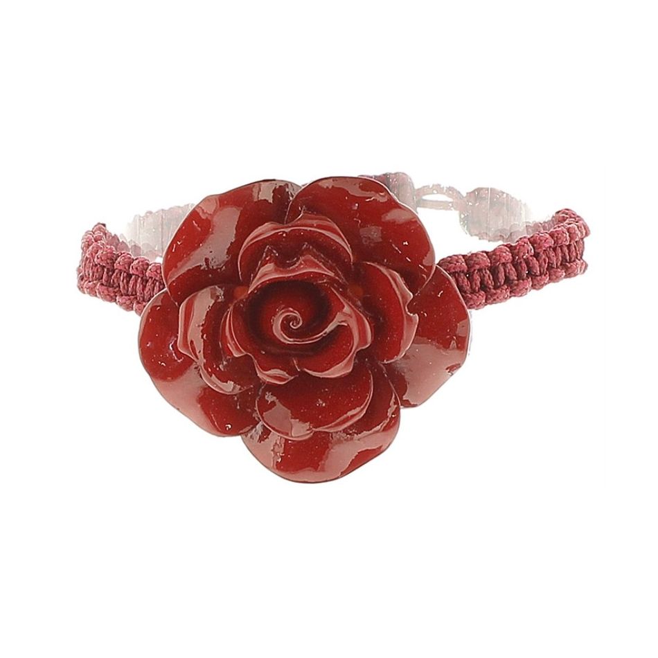 RESIN FLOWER MACRAME BRACELET