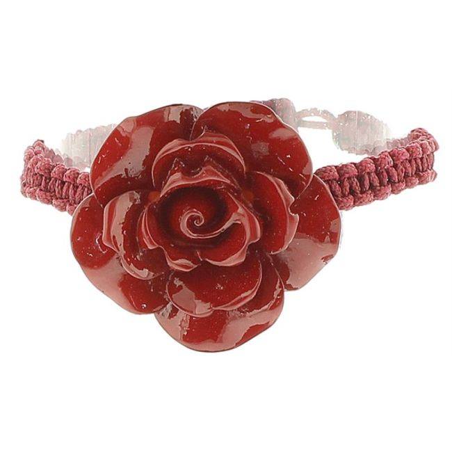 PULSERA MACRAMÉ FLOR RESINA
