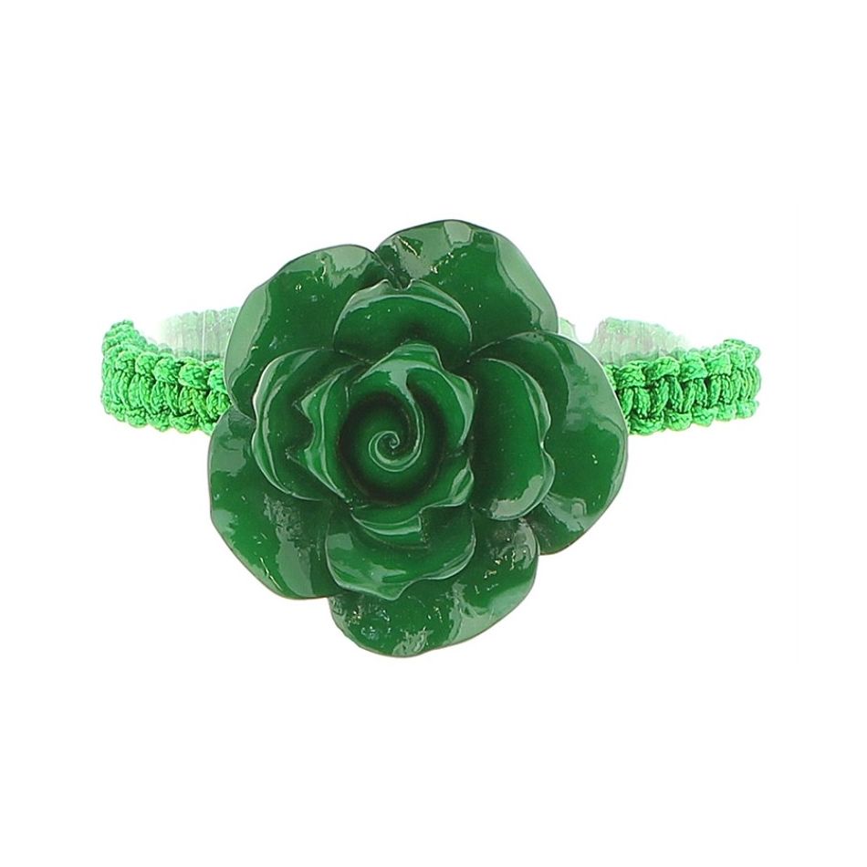 PULSERA MACRAMÉ FLOR RESINA