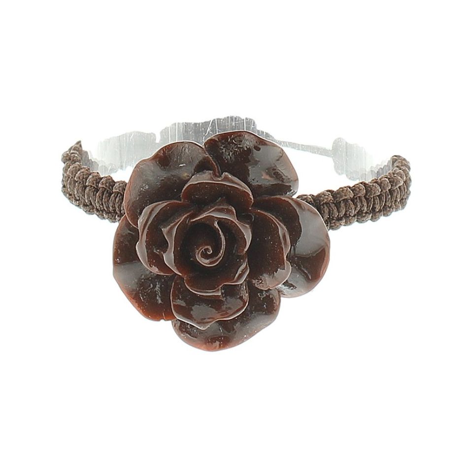 RESIN FLOWER MACRAME BRACELET