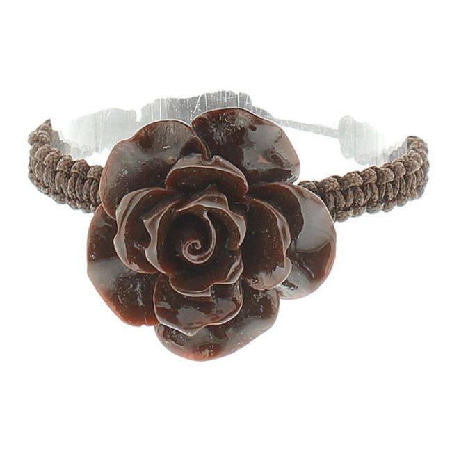 PULSERA MACRAMÉ FLOR RESINA