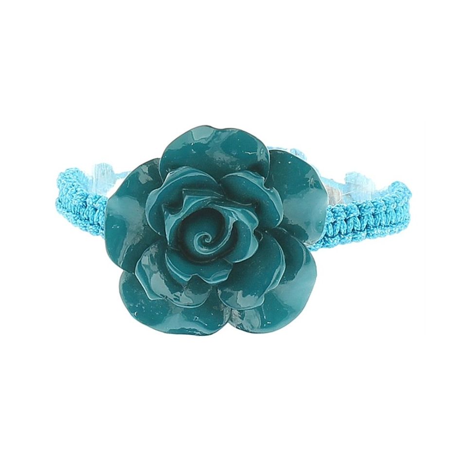 PULSERA MACRAMÉ FLOR RESINA