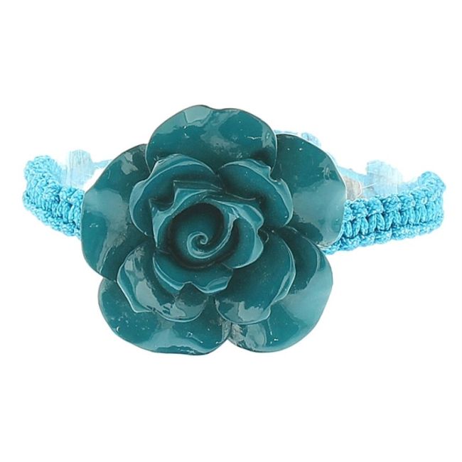 PULSERA MACRAMÉ FLOR RESINA