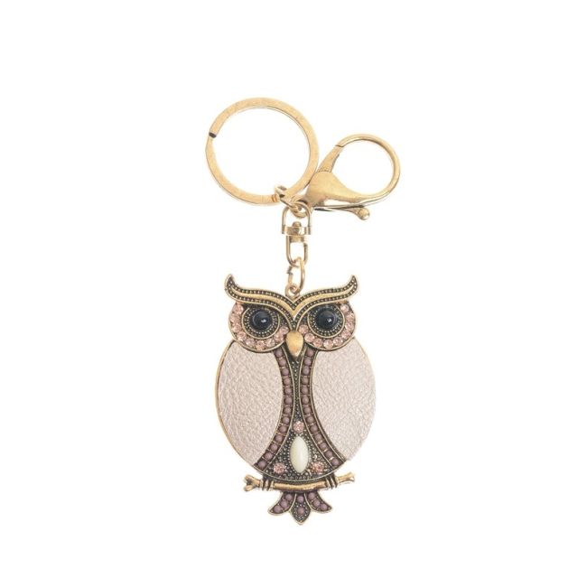 IMI FIGURE KEYCHAIN. LEATHER BEADS