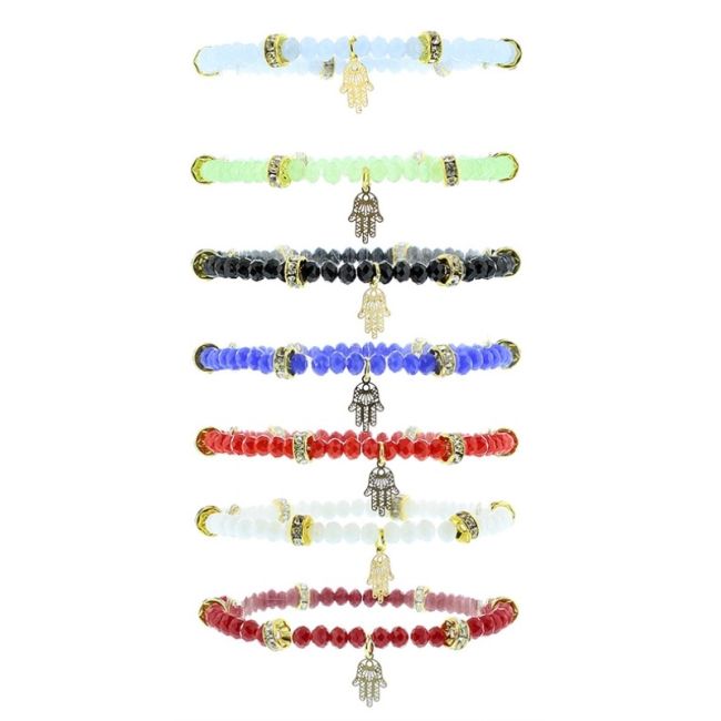 PULSERA CUENTAS FACETADAS CUENTAS METAL
