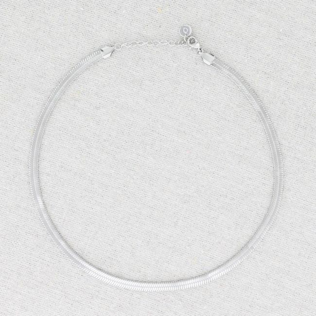 STEEL FLAT CHAIN SHORT NECKLACE