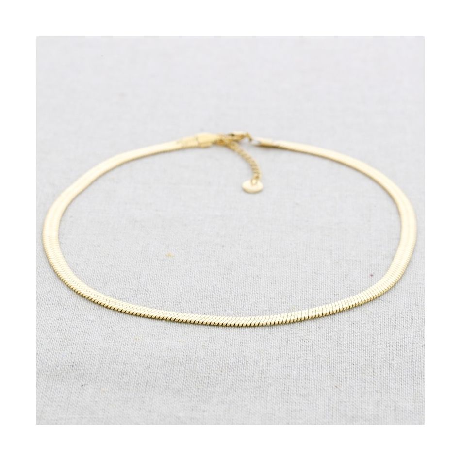 STEEL FLAT CHAIN SHORT NECKLACE