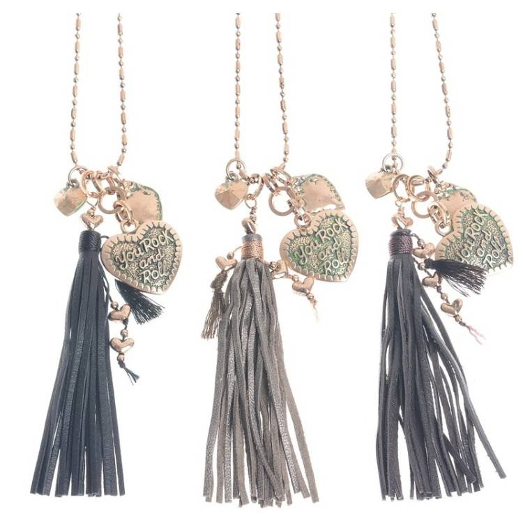 LONG PENDANT NECKLACE FRINGE 2