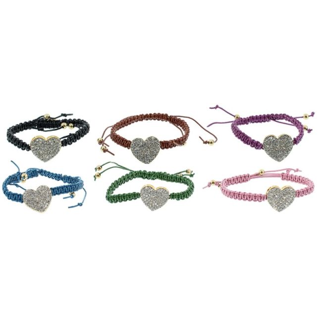 MACRAMÉ LEATHER BRACELET WITH CRYSTALS