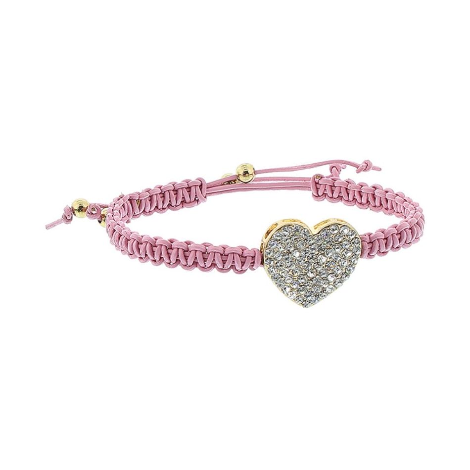 PULSERA MACRAMÉ CUERO CRISTALES