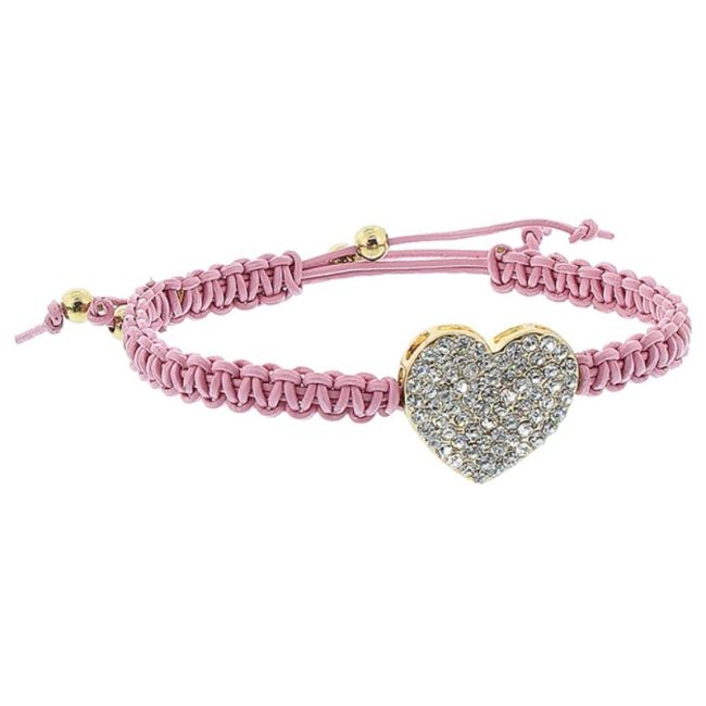 PULSERA MACRAMÉ CUERO CRISTALES