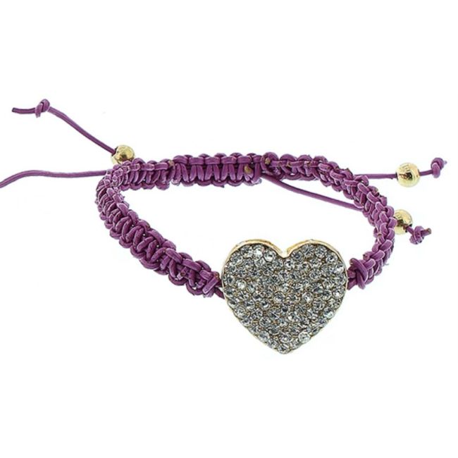 MACRAMÉ LEATHER BRACELET WITH CRYSTALS