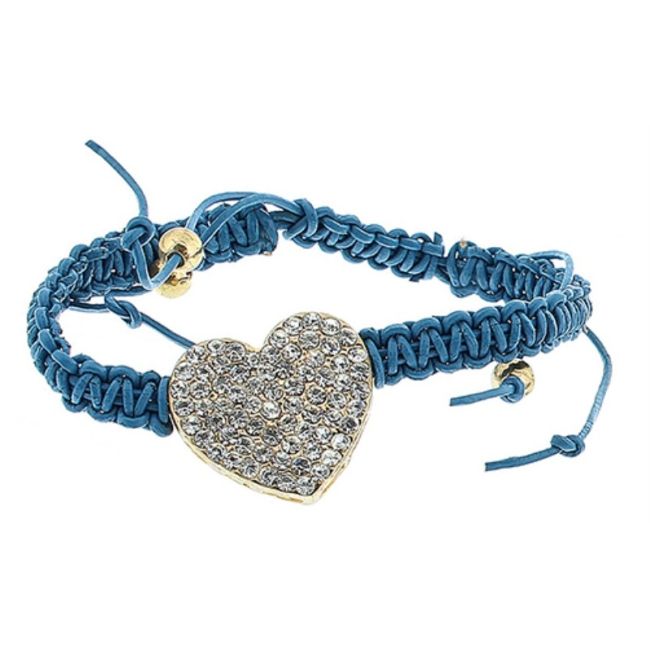 PULSERA MACRAMÉ CUERO CRISTALES