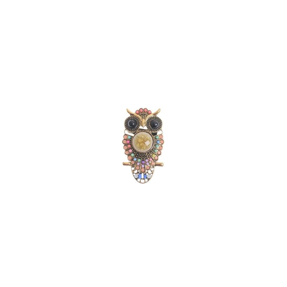 BEADS METAL FIGURE BROOCH