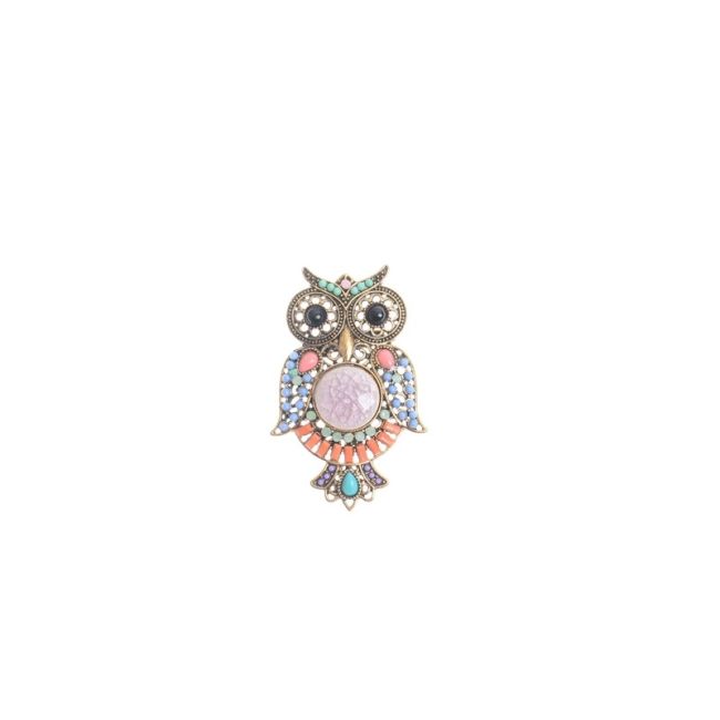 BROCHE BÚHO METAL CUENTAS