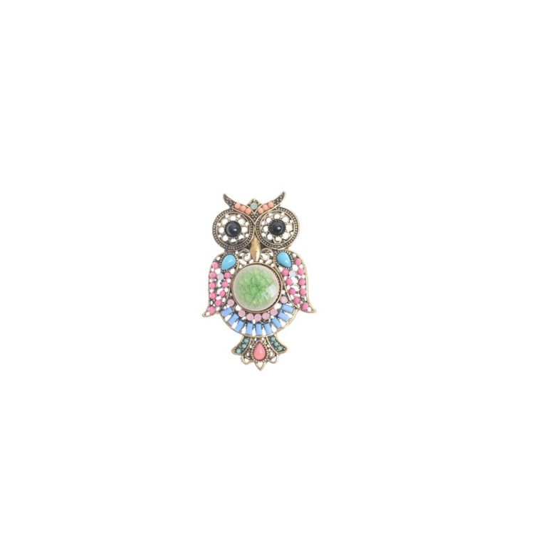 BROCHE BÚHO METAL CUENTAS