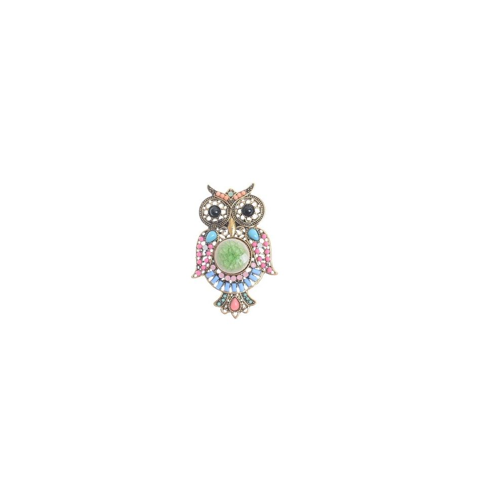 BROCHE BÚHO METAL CUENTAS