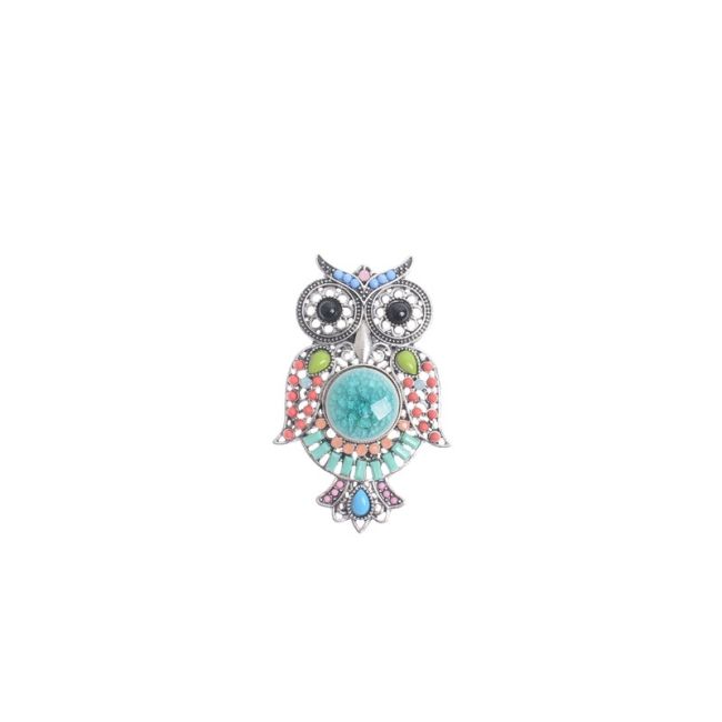 BROCHE BÚHO METAL CUENTAS