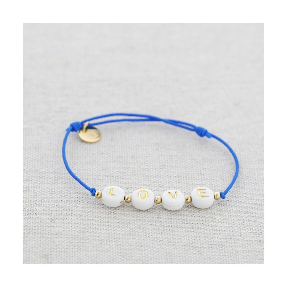 PULSERA ELÁSTICA LOVE CUENTAS ACERO