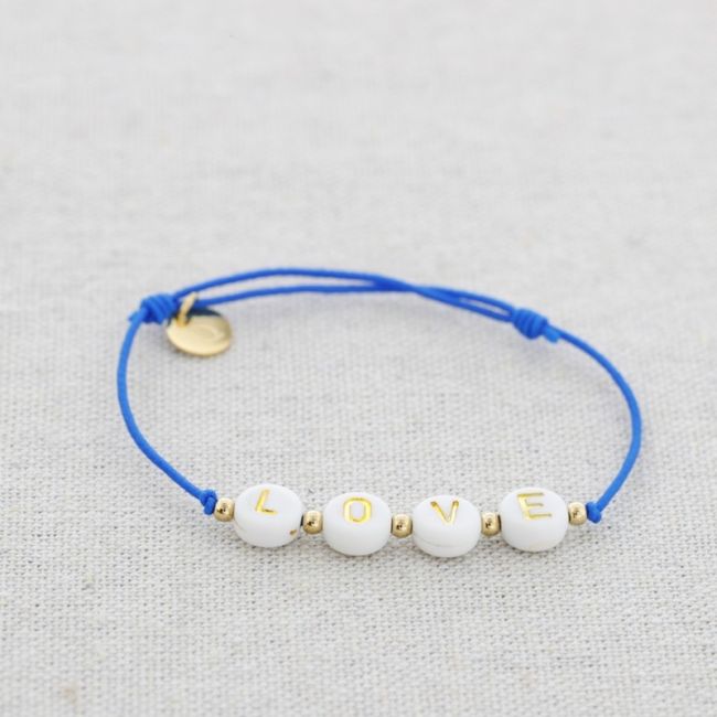 PULSERA ELÁSTICA LOVE CUENTAS ACERO