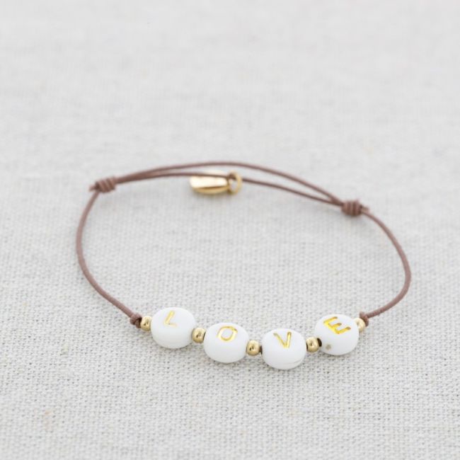 PULSERA ELÁSTICA LOVE CUENTAS ACERO