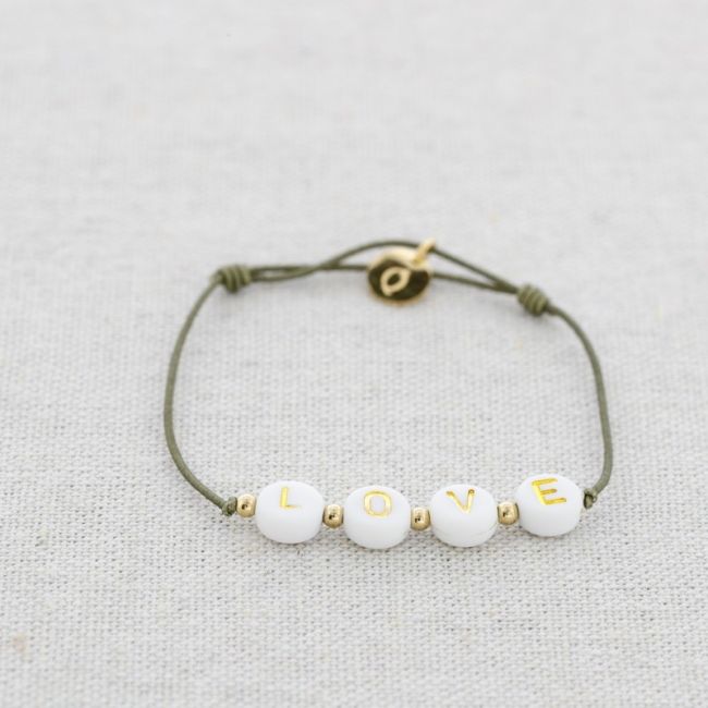 PULSERA ELÁSTICA LOVE CUENTAS ACERO