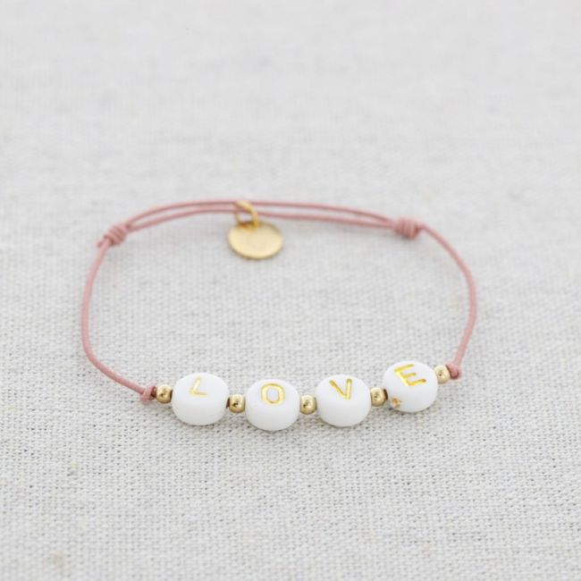 PULSERA ELÁSTICA LOVE CUENTAS ACERO