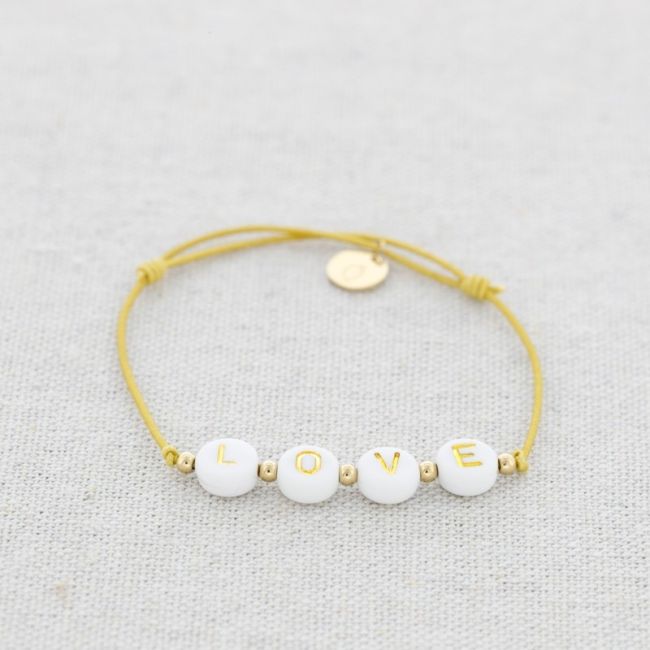 PULSERA ELÁSTICA LOVE CUENTAS ACERO