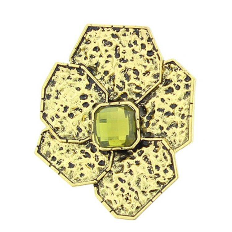 BROCHE METAL CRISTAL FACETADO
