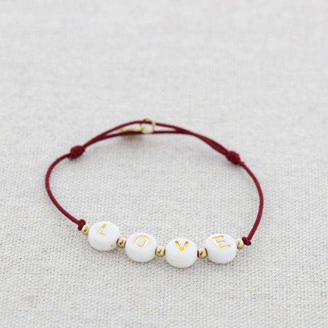PULSERA ELÁSTICA LOVE CUENTAS ACERO
