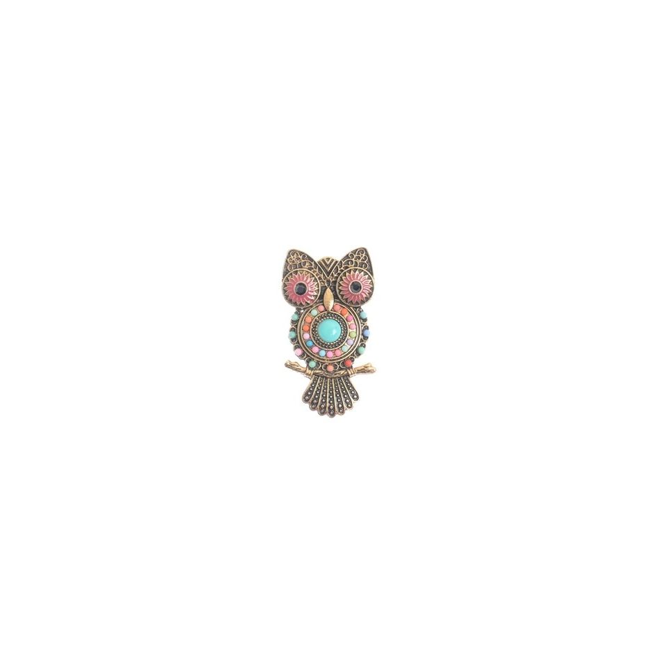 BEADS METAL FIGURE BROOCH
