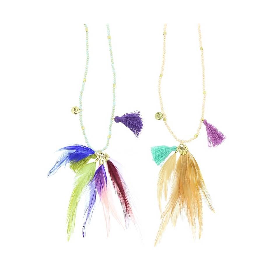 LONG FEATHERS PENDANT NECKLACE