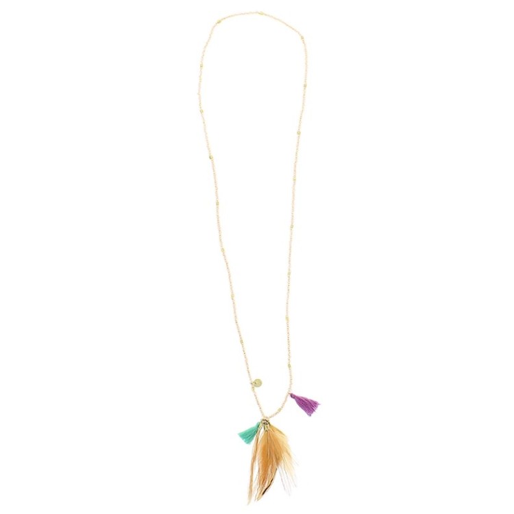 COLLAR LARGO COLGANTE PLUMAS