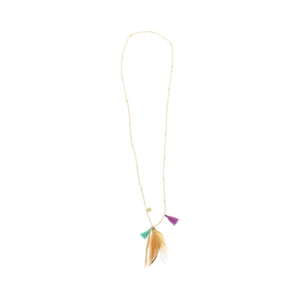 LONG FEATHERS PENDANT NECKLACE