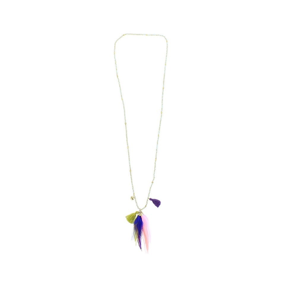 LONG FEATHERS PENDANT NECKLACE