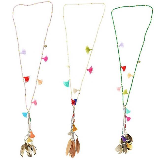 COLLAR LARGO COLG. FLECOS PLUMAS