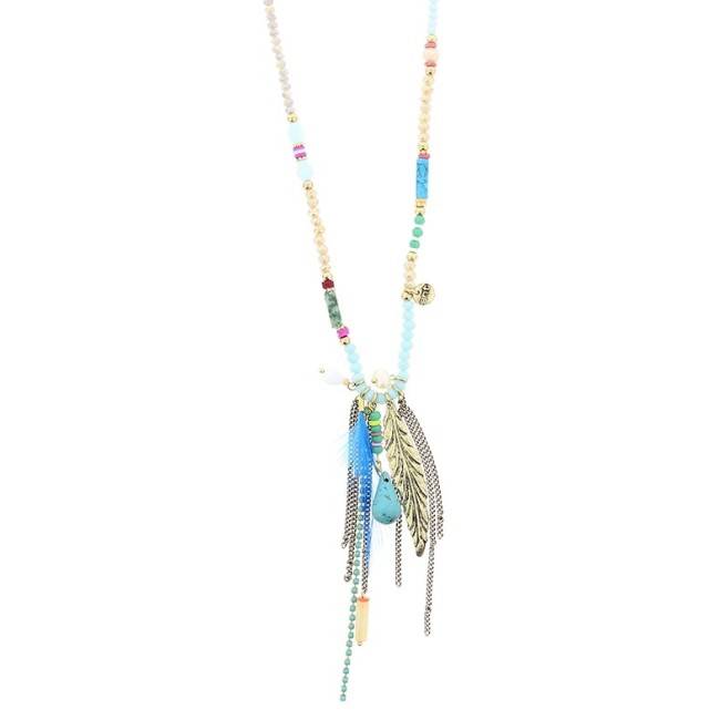 LONG NECKLACE WITH PENDANT BEADS