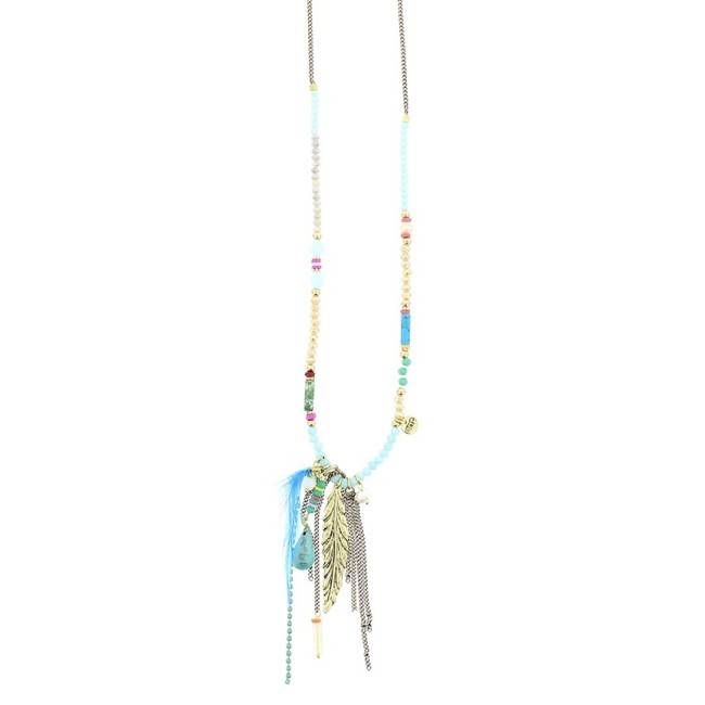 LONG NECKLACE WITH PENDANT BEADS
