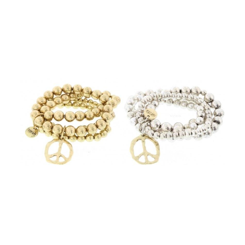 4 METAL BEADS STRAPS BRACELET