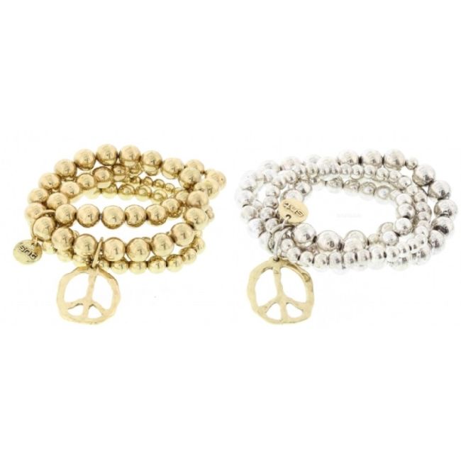 PULSERA 4 TIRAS CUENTAS METAL