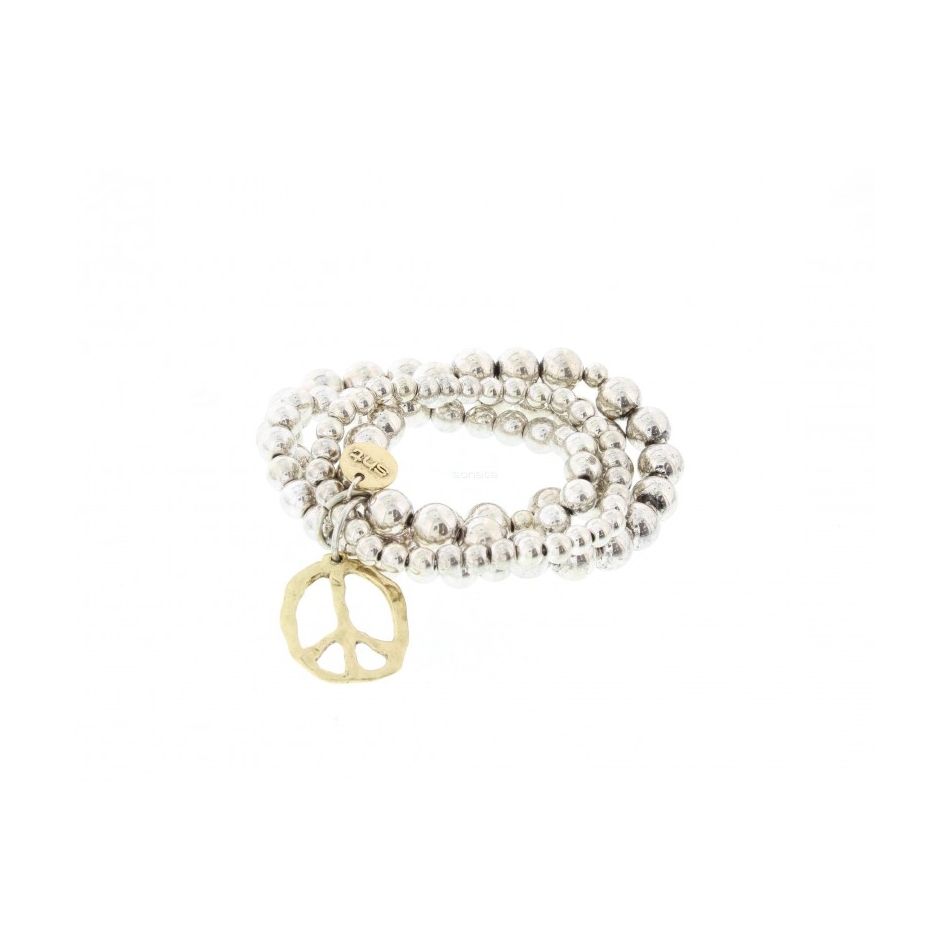 4 METAL BEADS STRAPS BRACELET