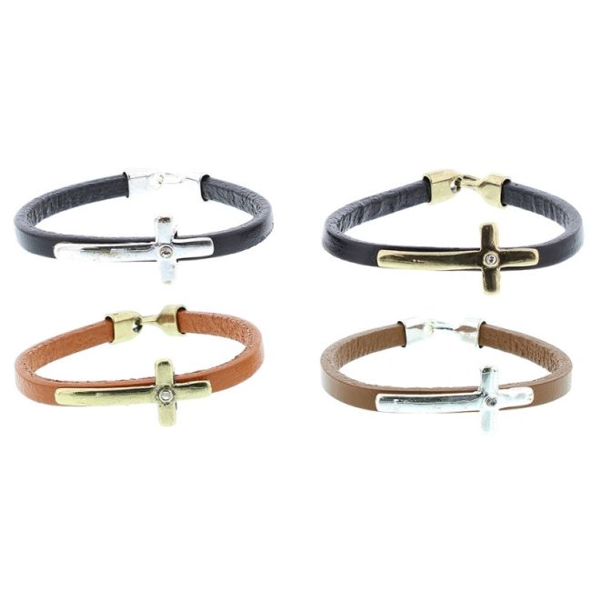 METALLIC LEATHER BRACELET