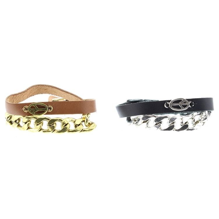 LEATHER BRACELET WITH METAL BEADS 2